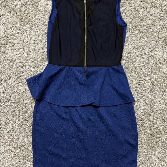 Elegant Blue Peplum Dress - Picture 6 of 6